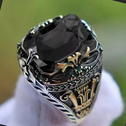 Inlaid Emerald Men's Luxury Ring AMULET RING STORE