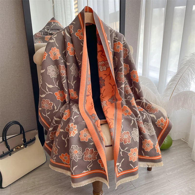 Cashmere Scarf for Women Thick Warm Winter Blanket Brand Female Luxury Quality Shawl Wrap Bufanda 2024 Poncho Echarpe Pashmina