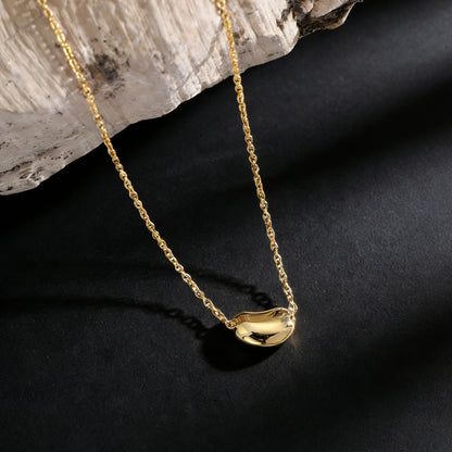 925 Sterling Silver Pea Necklace, Simple Delicate Chain Accessory, Suitable for Women's Everyday Casual Wear