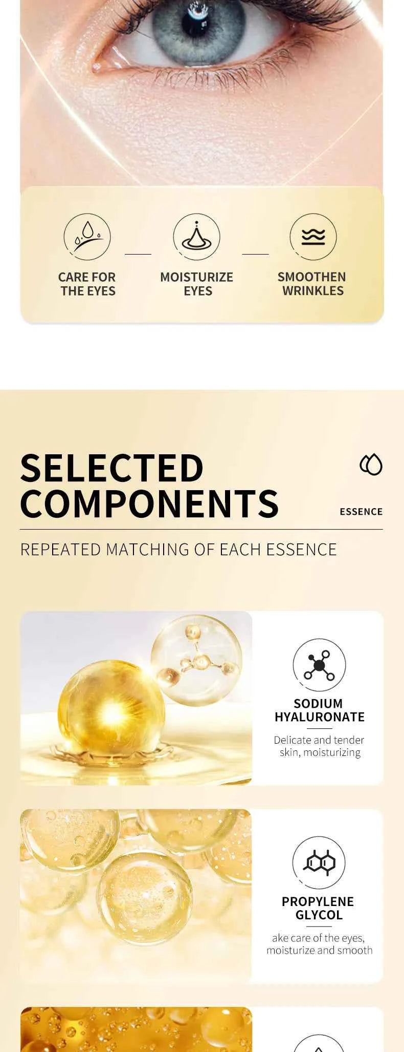 Snail Face Cream + Retinol Eye Massage Roller Serum 2pcs Moisturizing Eye Bag Face Cream Korean Skin Care Products