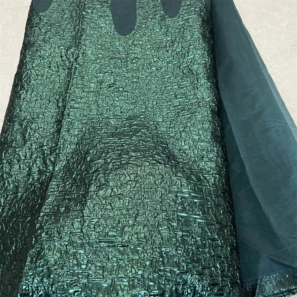 2025HighQuality African Nigerian Tulle Lace Fabric Organza Embroidery Guipure Brocade Jacquard Wedding Dresses Party Gowns 5Yard