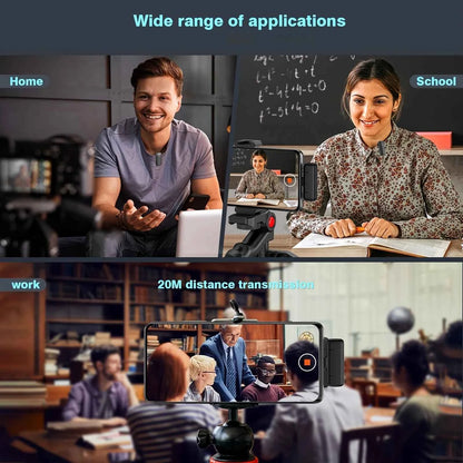 Wireless  Microphone Lavalier with Charging Case Windproof Fleece Suitable for Phones Laptop Devices with Noise canceling MIC