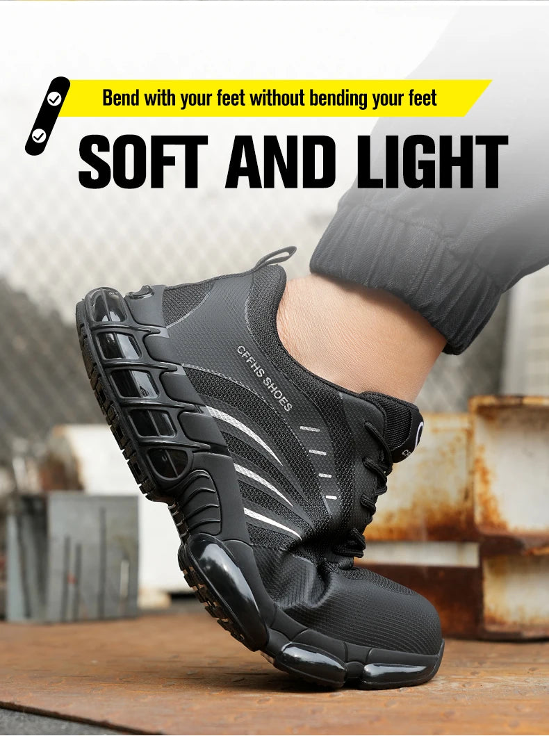 Breathable, lightweight and comfortable anti-smash and anti-puncture safety shoes - AMULET RING STORE