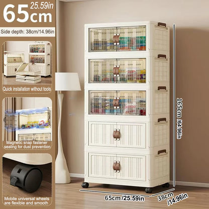 Multifunction Dustproof Wardrobe Large Capacity Folding Storage Cabinet Sundries Storage Box - AMULET RING STORE
