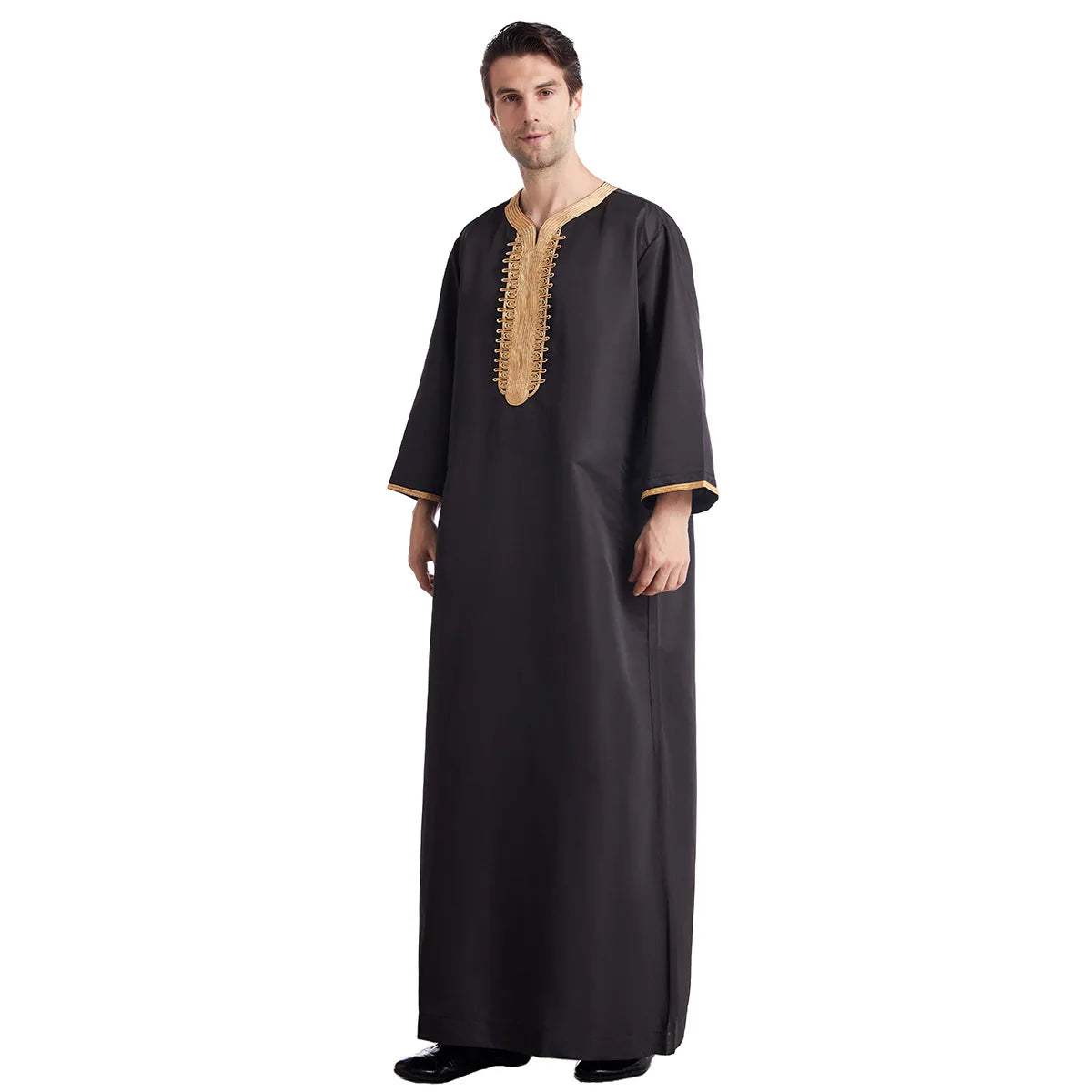 Middle Eastern Style Arrival! Spring-Summer Short-sleeve Embroidered Robe, Large-size Men's Ethnic Clothing for Ultimate Comfort