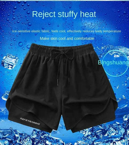 【 S-5XL 】2025 Sports Three Piece Pants Summer Popular Anti glare Double layered Sports Shorts for Men and Women Couples Ru