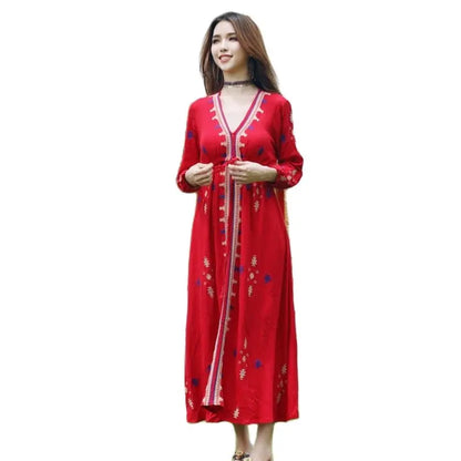 Sari India Women Clothing National Embroidered Dress Cotton Pakistan Style Costume Indian Top Long  Blouse