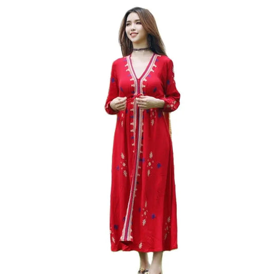 Sari India Women Clothing National Embroidered Dress Cotton Pakistan Style Costume Indian Top Long  Blouse