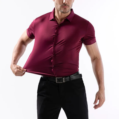 Men's Summer Business Shirt - Short Sleeve Wrinkle Free