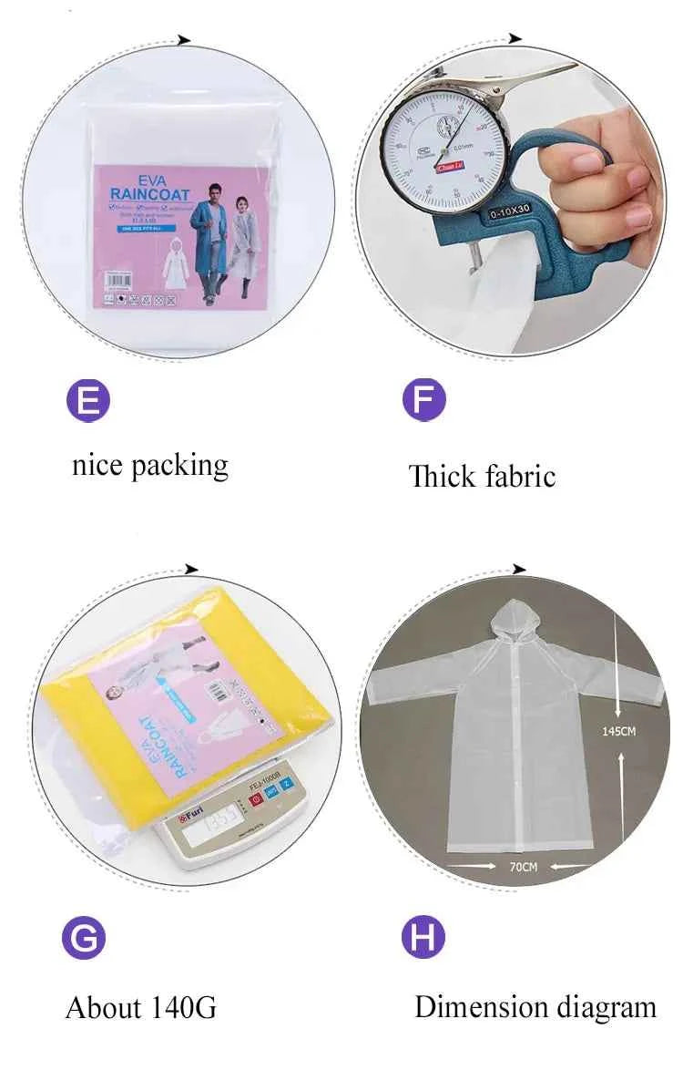 1pc Hooded Rain Coat Women Men Impermeable Thickened Waterproof Tourism Outdoor Hiking Rain Poncho Outdoor Products