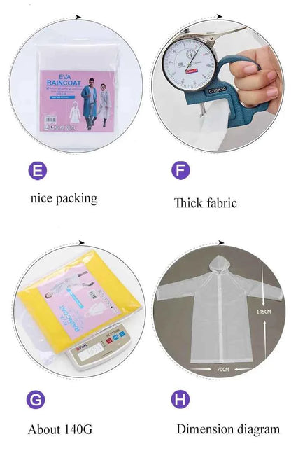 1pc Hooded Rain Coat Women Men Impermeable Thickened Waterproof Tourism Outdoor Hiking Rain Poncho Outdoor Products