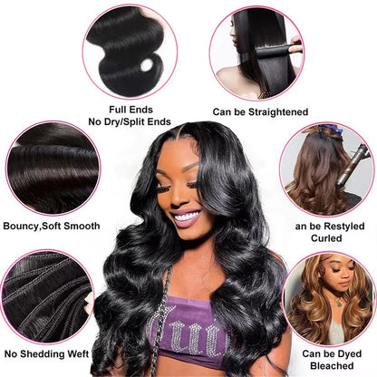 16A 100% Human Hair Bundles Body Wave Bundles Human Hair 30 Inch Body Wave Hair Weave 2/3/4 Pc Natural Raw Human Hair Extensions