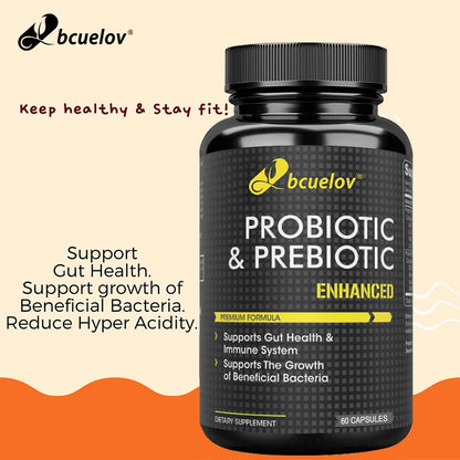 Bcuelov Prebiotics Probiotic Combo - Supports Healthy Digestion & Immune System, Reduces Bloating & Acidity, Weight Loss - AMULET RING STORE