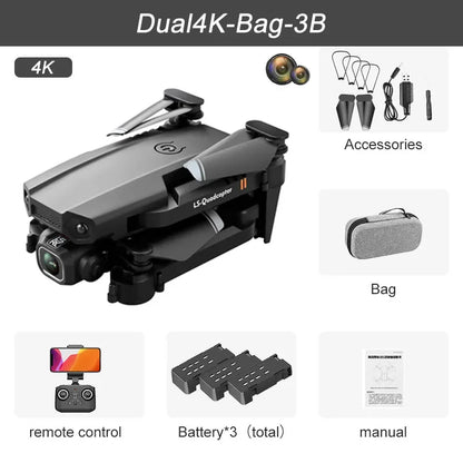 XT6 Mini Foldable Drone with 4K HD Camera, WiFi FPV, and Altitude Hold