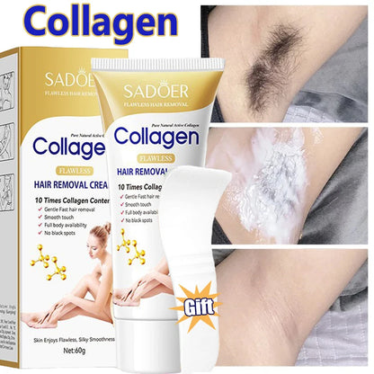 Fast Hair Removal Cream Painless Hair Growth Inhibitor Arm Armpit Legs Permanent Depilatory for Men Women Beauty Body Care 60g - AMULET RING STORE