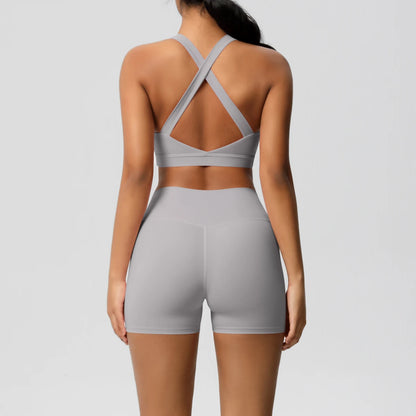 2PCS Yoga Set Nude Feeling Workout Sets Women Tracksuit Gym Push Up Fitness Running Workout Sportwear Sport Bra Leggings Suit