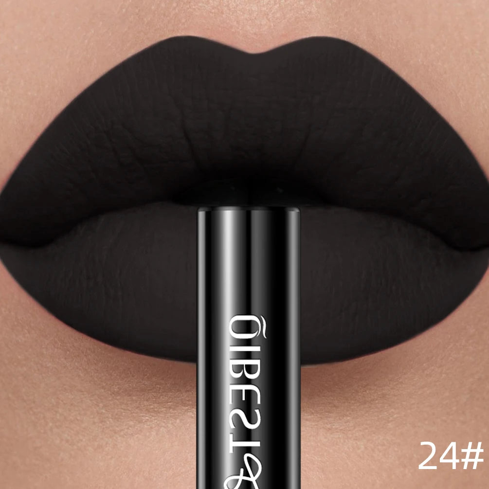 QIBEST Matte Liquid Lipstick Waterproof Long Lasting Velvet Lip Gloss Tint Tube Matte Nude Pigment Red Lipgloss Lips Makeup - AMULET RING STORE
