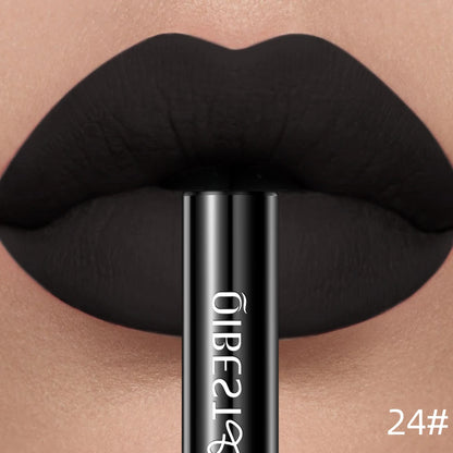QIBEST Matte Liquid Lipstick Waterproof Long Lasting Velvet Lip Gloss Tint Tube Matte Nude Pigment Red Lipgloss Lips Makeup - AMULET RING STORE