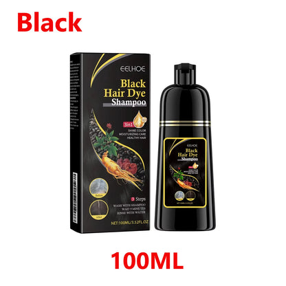 500ml Natural Herbal Hair Dye Shampoo 3 in 1 Change Hair Color Gray Hair to Dark Brown Black Deep Nourishing Fashion Hair Care - AMULET RING STORE