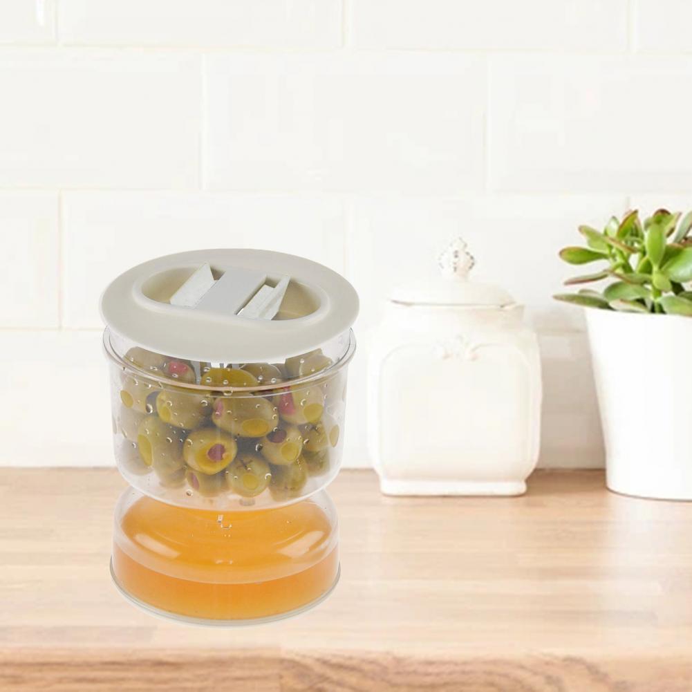 Innovative Pickle Jar Fine Workmanship Olives Jar Plastic Pickle Organizer Hourglass Design Sealed Olives Container for Home - AMULET RING STORE