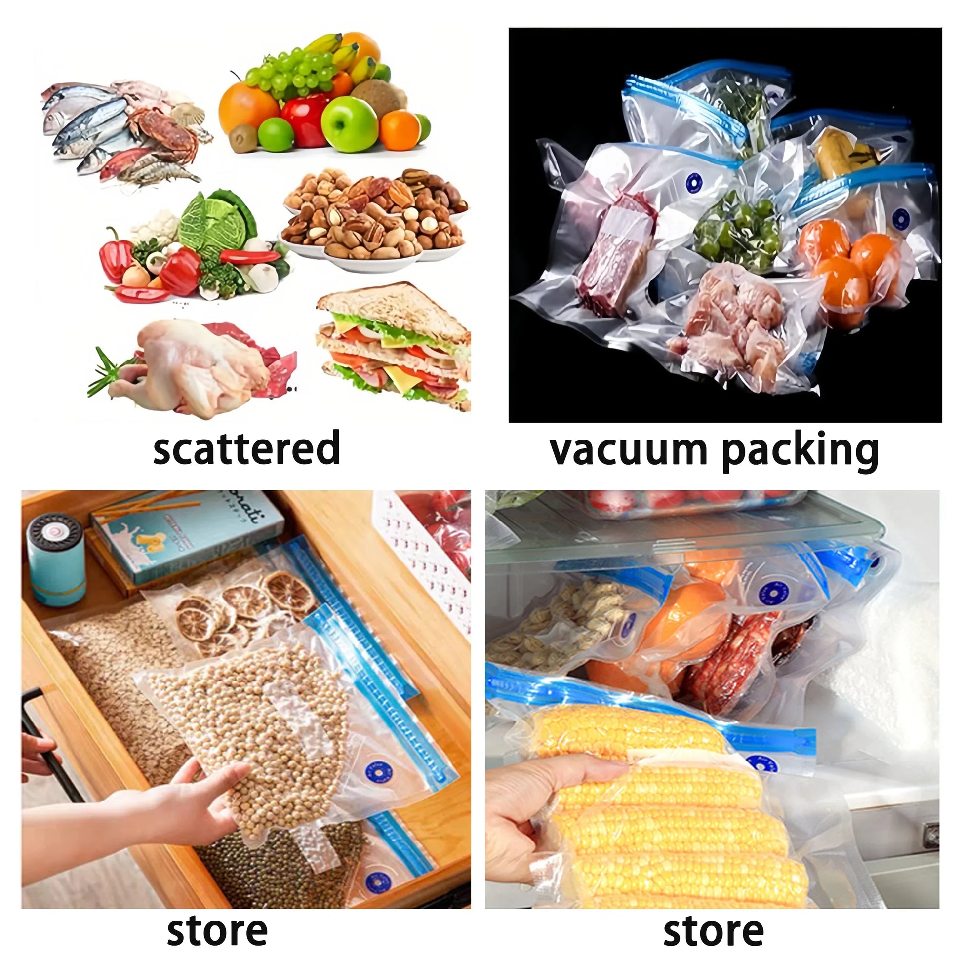 high-quality food handheld vacuum sealer Portable & Rechargeable Vacuum Sealer (Vacuum Sealers+ 30 reusable vacuum seal bags - AMULET RING STORE