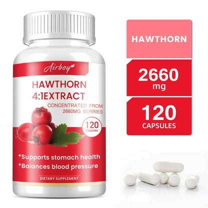 Hawthorn Berry Extract Capsule - Supports Digestive Health, Promotes Energy Production, Blood Circulation, and Boosts Immunity - AMULET RING STORE