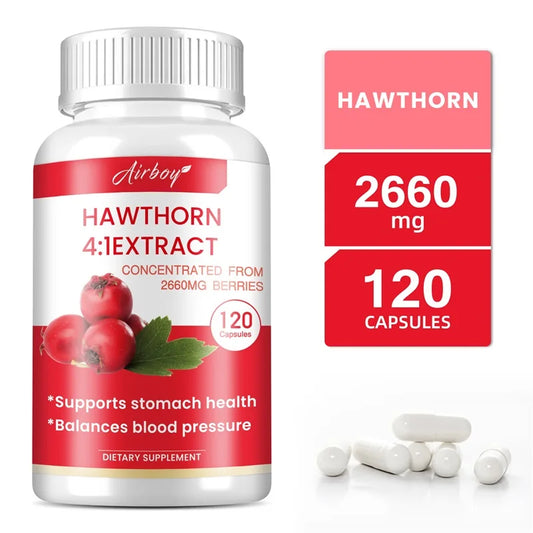 Hawthorn Berry Extract Capsule - Supports Digestive Health, Promotes Energy Production, Blood Circulation, and Boosts Immunity - AMULET RING STORE
