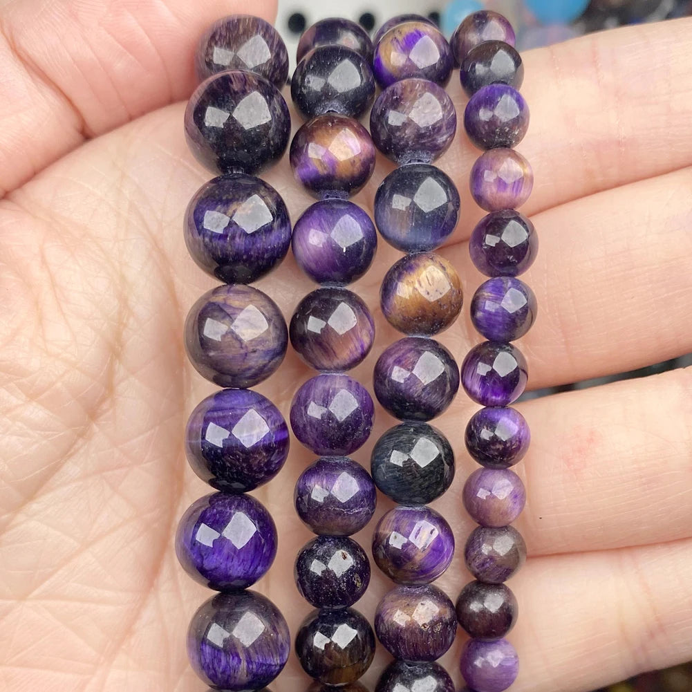 45 Styles Natural Stone Beads Amethyst Purple Jades Agate Crystal Glass Beads Jewelry Making Findings DIY Bracelet Accessories - AMULET RING STORE