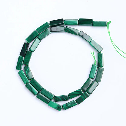 Hot Sell Natural Malachite Beads Rice Tubular Column Cuboid Shape Loose Beads for Jewelry Making DIY Bracelet Accessories - AMULET RING STORE