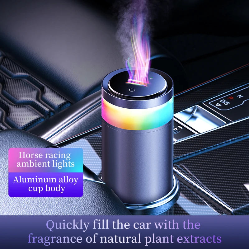 Car Diffuser Home Dual-Use Rechargeable Aromatherapy With Atmosphere Lights Smart Spray Car Air Freshener Fragrance Diffuser - AMULET RING STORE