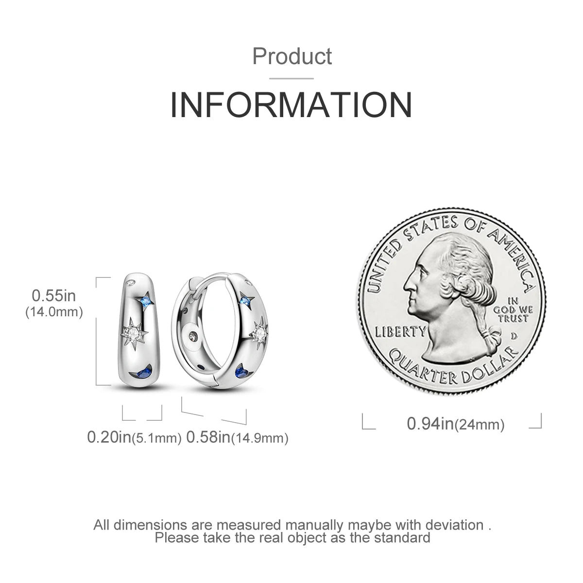 925 Sterling Silver Exquisite Blue star Earrings Jewelry Versatile Hoop Earrings For Women Jewelry Birthday Party Gifts - AMULET RING STORE