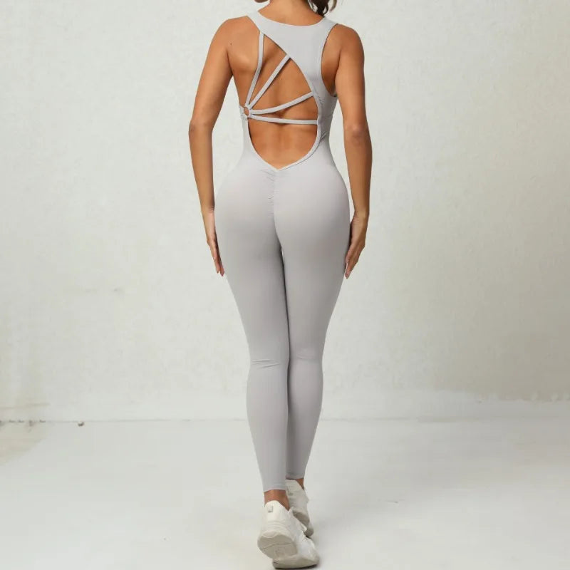 Seamless Yoga Jumpsuits Sports Fitness One-Piece Yoga Sleeveless Workout Clothes Running Sportswear Tight Training Tracksuits