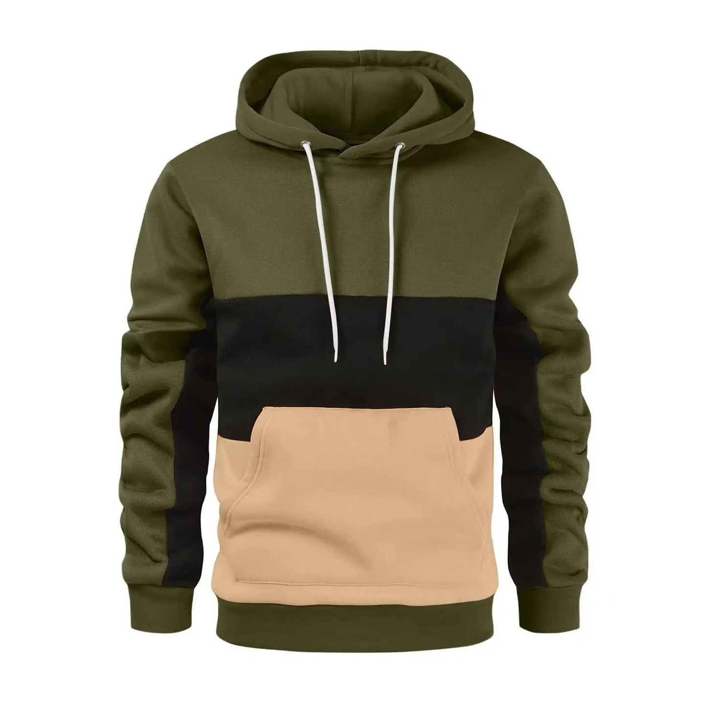 Tops 2023 Korean Style New Men Vertical Bar Color Matching Sweatshirts Casual Streetwear Loose Drawstring Hoodies S-5XL