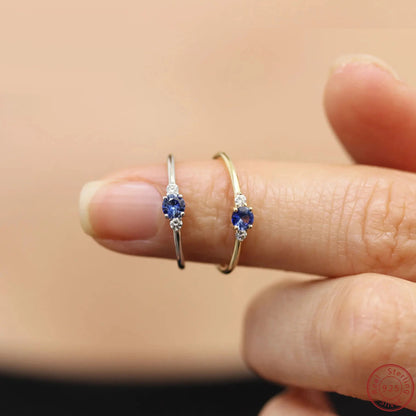 100% 925 Sterling Silver 3 Color Hot Sale Simple Color Ice Crystal Sapphire Ring Female zircon Rings For Women gold color Jewelr