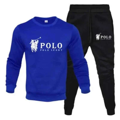 A two-piece set of men's round-neck pullover and jogging pants for autumn and winter fashion fitness outdoor casual sportswear