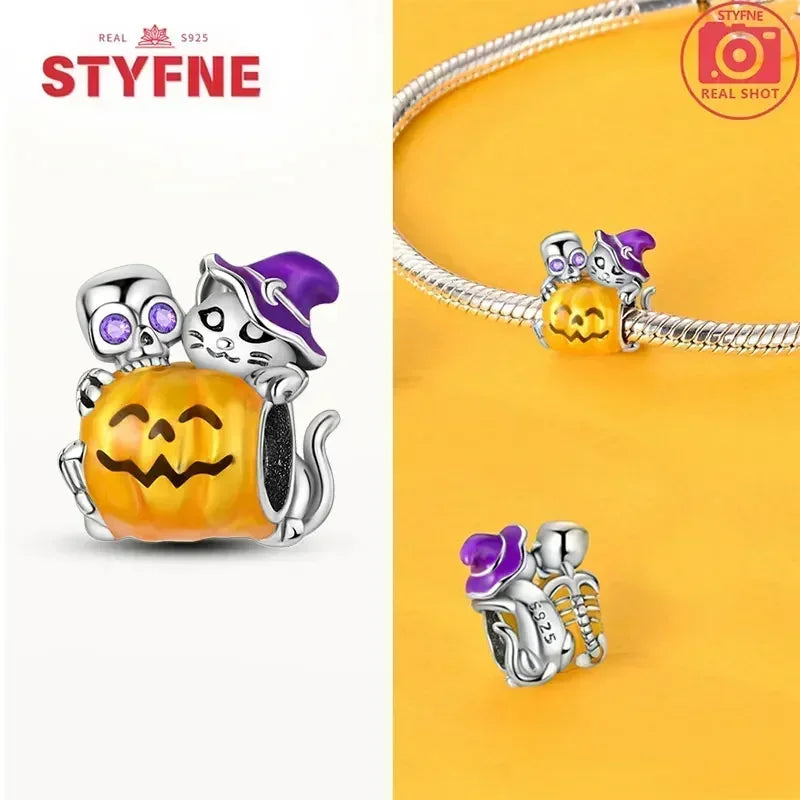 S925 Silver Glow-in-the-dark Firefly Charm Pendant Fit Original Charms Bracelet Gift Beads for Women Diy Fine Jewelry Gifts - AMULET RING STORE