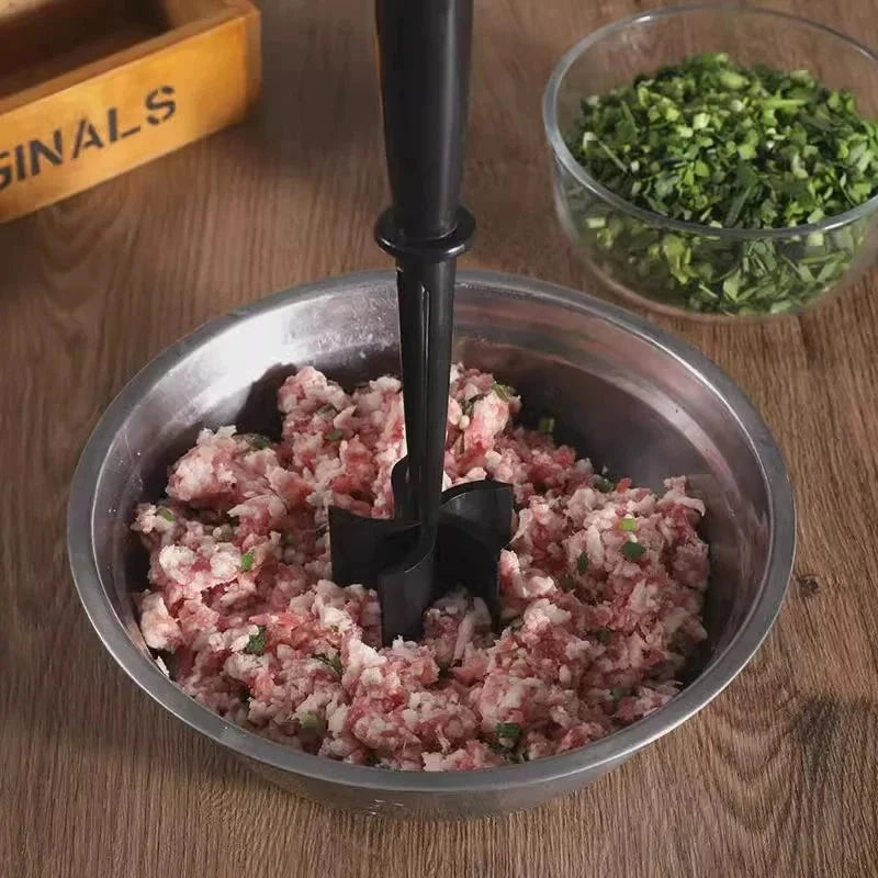 Meat Chopper Masher for Ground Beef and Hamburger Meat, Heat Resistant 5 Curved Blades Ground Beef Smasher, Mix and Chop Tool - AMULET RING STORE