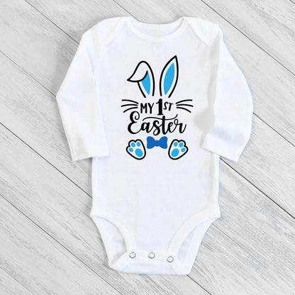 My First Easter Baby Bodysuit Easter Party Infant Outfit Cute Bunny Printed Newborn Long Sleeve Romper Holiday Toddler Jumpsuit - AMULET RING STORE