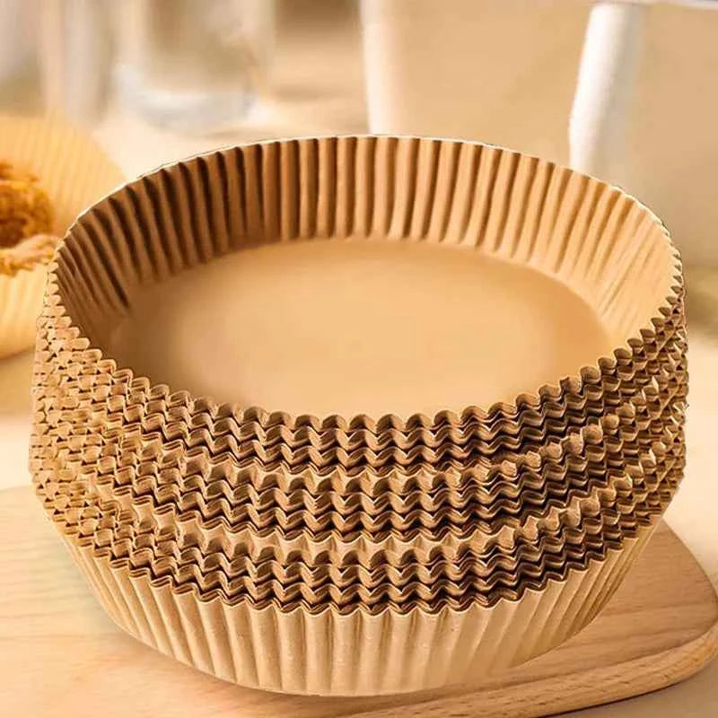 Round Air Fryer Paper Disposable Non-Stick Airfryer Baking Papers Microwave Oven Pot Oil Absorbing Gasket Kitchen Accessories