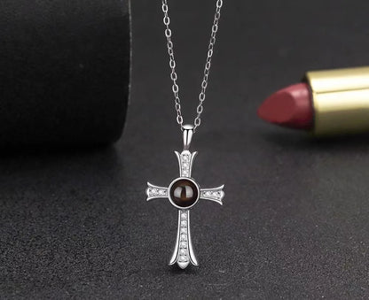 Fashion Projection Necklace Jewelry Personalized Photo Custom Cross Pendant Suitable For Male And Female Couples To Give Gifts - AMULET RING STORE