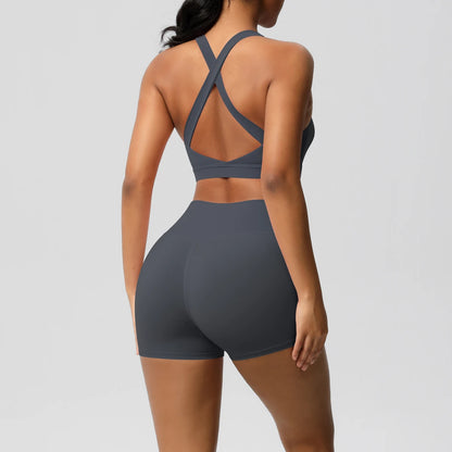 2PCS Yoga Set Nude Feeling Workout Sets Women Tracksuit Gym Push Up Fitness Running Workout Sportwear Sport Bra Leggings Suit