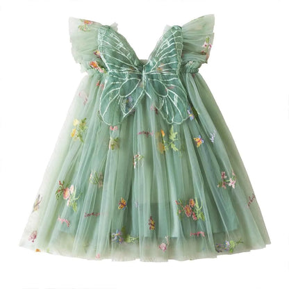 Delicate Party Prom Evening Dress Colorful Flower Embroidery Dresses Fashion Butterfly Princess Dress Birthday Princess Clothes