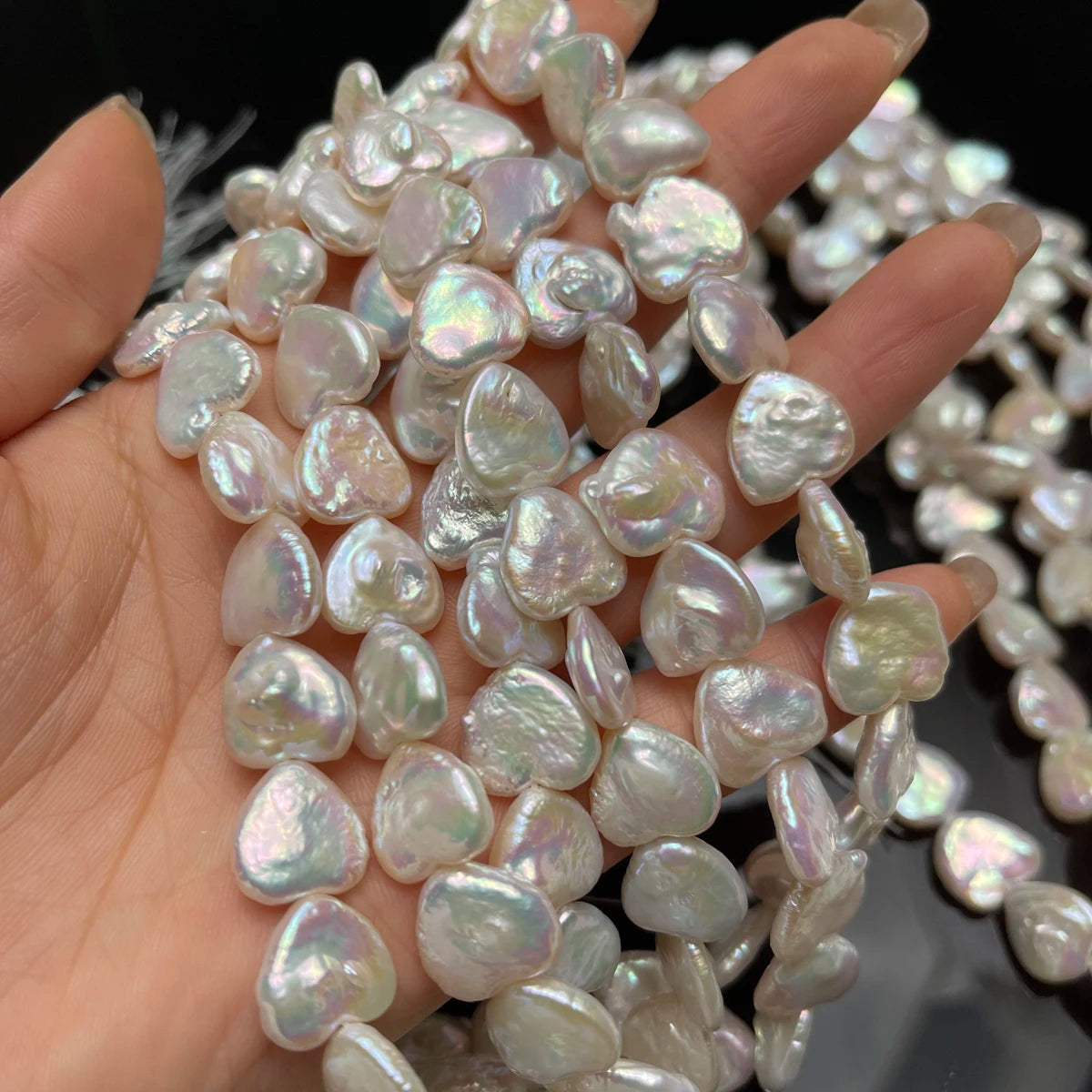 13mm Heart Shaped Baroque Pearl Spacer Beads Natural Freshwater Pearl Beads for Jewelry Making DIY Necklace Bracelet Accessories - AMULET RING STORE