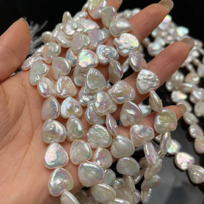 13mm Heart Shaped Baroque Pearl Spacer Beads Natural Freshwater Pearl Beads for Jewelry Making DIY Necklace Bracelet Accessories - AMULET RING STORE
