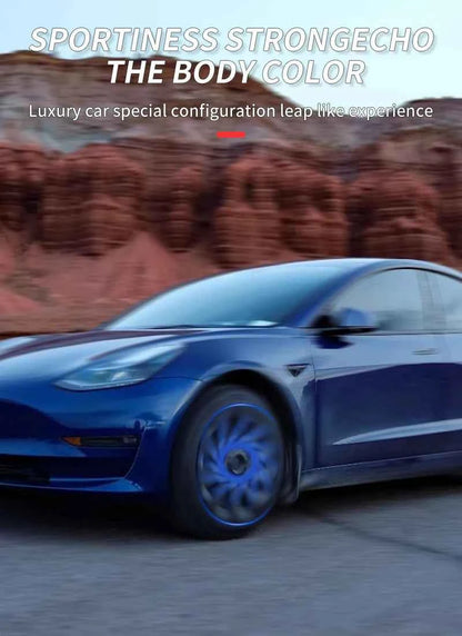 4PCS Hub Cap Performance Replacement Wheel Cap Automobile Full Rim Cover Accessories for Tesla Model 3 18 Inch Hubcap 2018-2023