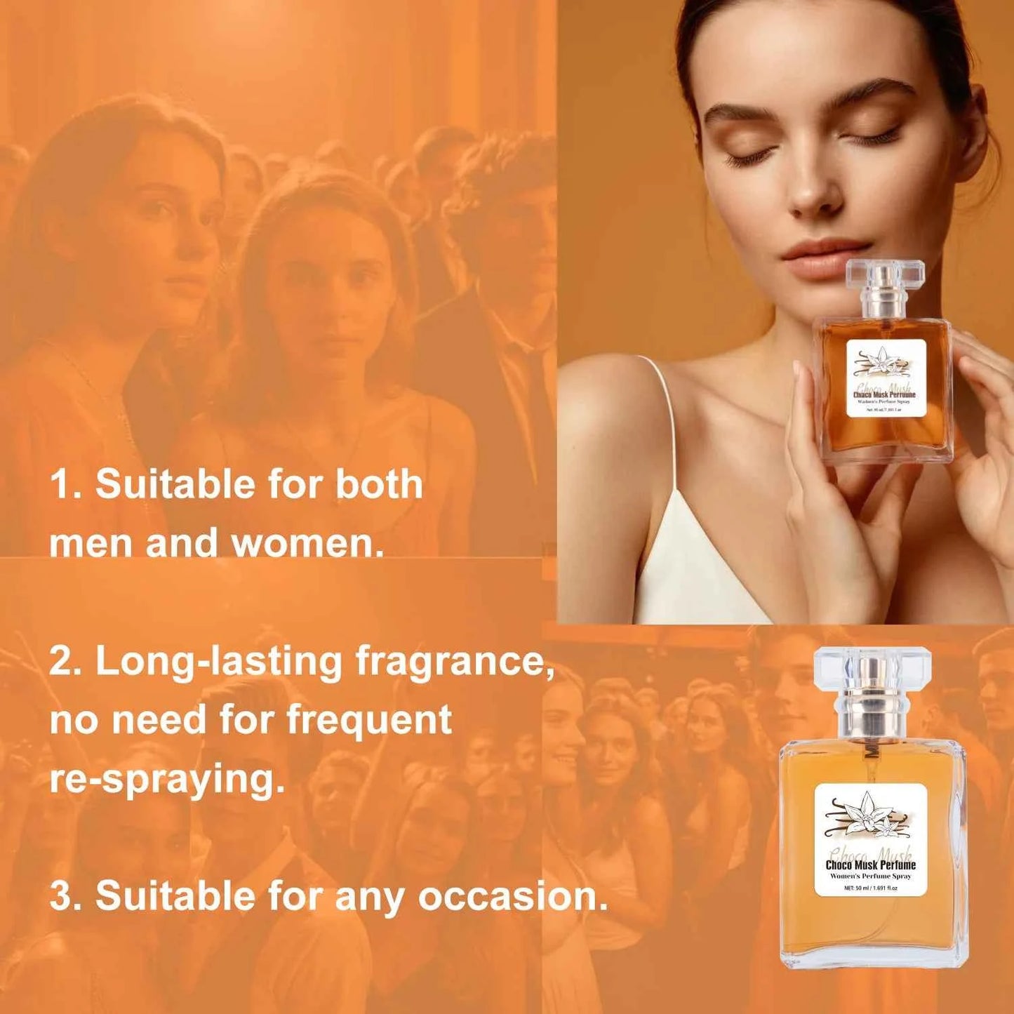 50ml Choco Musk Perfume Women's Perfume Spray EAU DE PARFUM Spray With Sweet Chocolate and Musk Long-lasting Charming Fragrance