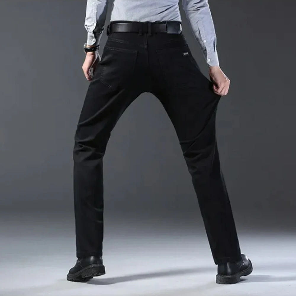 Wthinlee Spring Summer Business Jeans Men Light Blue Casual Straight Stretch Fashion Classic Work Denim Trousers Brand Clothing