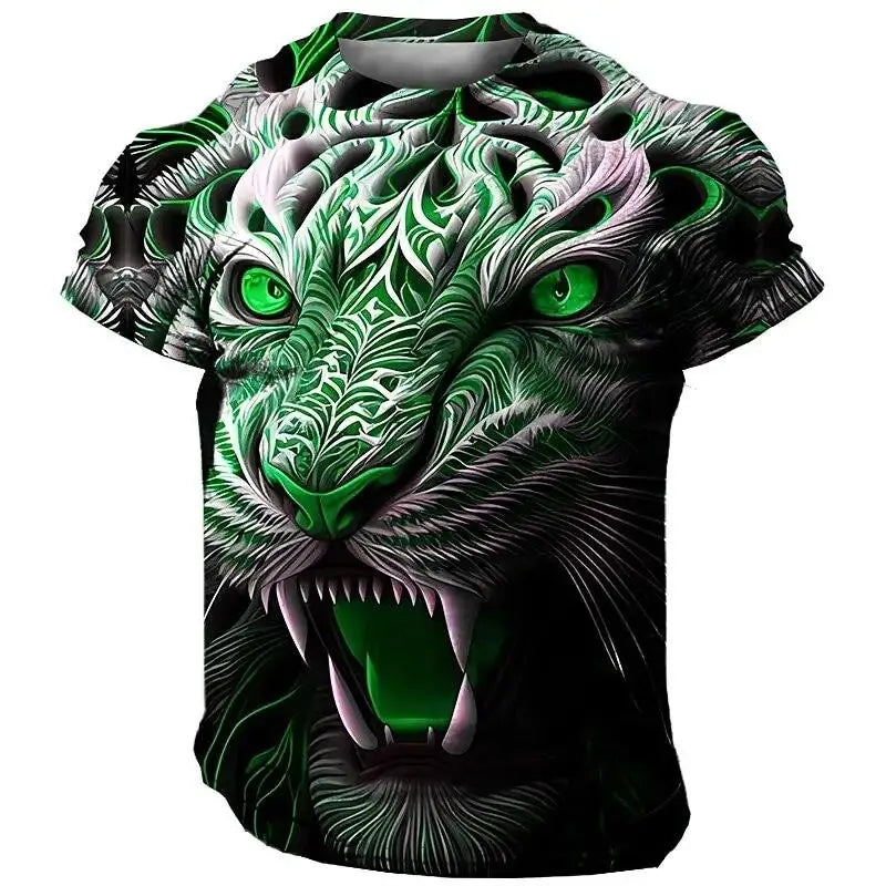 Men's Lion 3D Print T Shirts Y2K Hip Hop Streetwear Summer Casual T-shirt Animal Graphic Top Harajuku Tees Sale Man Short Sleeve - AMULET RING STORE