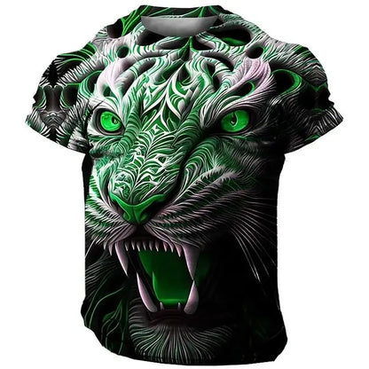 Men's Lion 3D Print T Shirts Y2K Hip Hop Streetwear Summer Casual T-shirt Animal Graphic Top Harajuku Tees Sale Man Short Sleeve - AMULET RING STORE