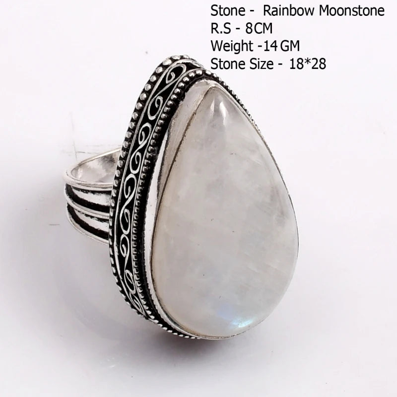 Genuine Turquoise Labradorite Moonstone Owyhee Opal Amazonite Ruby Zoisite  Ring